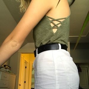 green high necked / halter tank top!